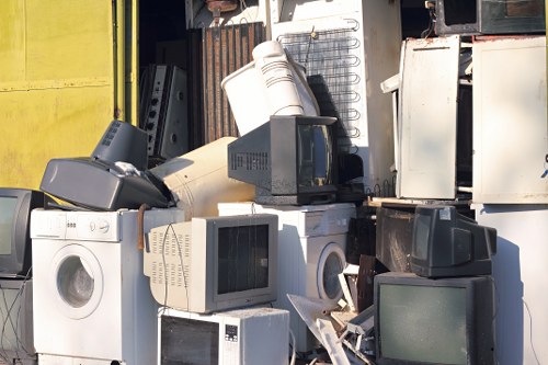 Professional furniture disposal team at work